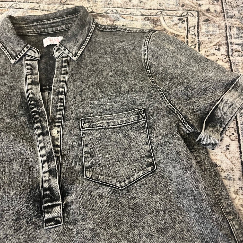 NWOT acid washed chambray dress - Picture 2 of 9